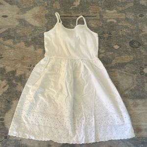 Hanna Andersson size 130 white eyelet tank dress
